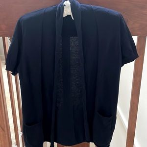 JCrew navy cotton short sleeve sweater